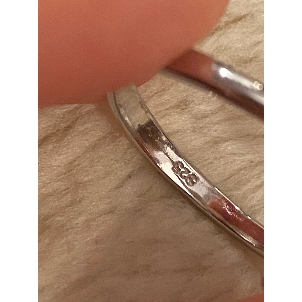 solid sterling silver double pearl ring - Picture 3 of 4